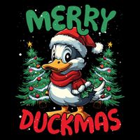 Merry Duckmas Funny Christmas Duck Lover Cool Gift 7-Panel Snapback Hat