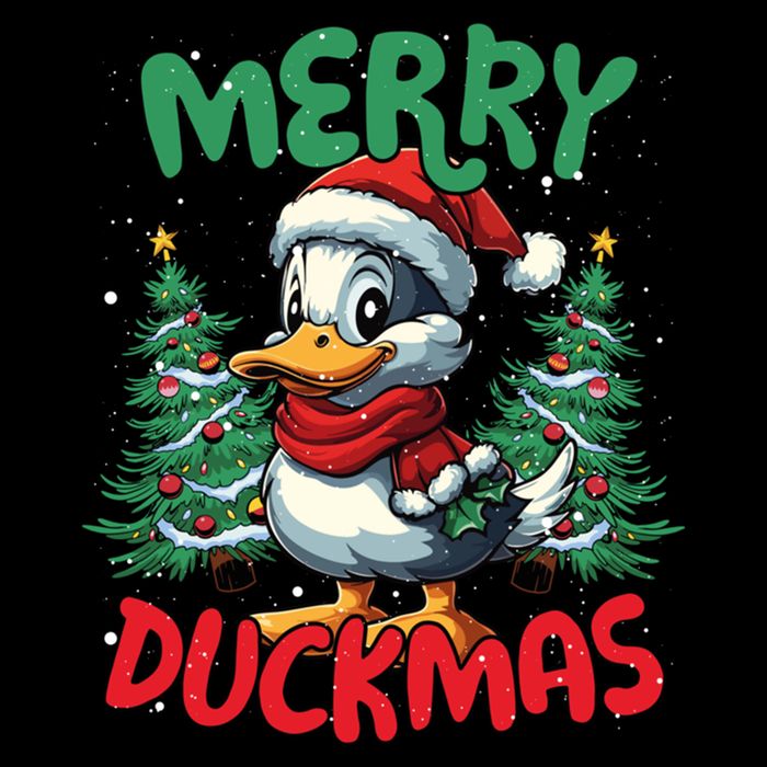 Merry Duckmas Funny Christmas Duck Lover Cool Gift 7-Panel Snapback Hat