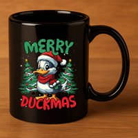 Merry Duckmas Funny Christmas Duck Lover Cool Gift 11oz C Handle Ceramic Mug