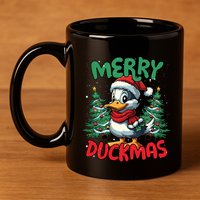 Merry Duckmas Funny Christmas Duck Lover Cool Gift 11oz C Handle Ceramic Mug