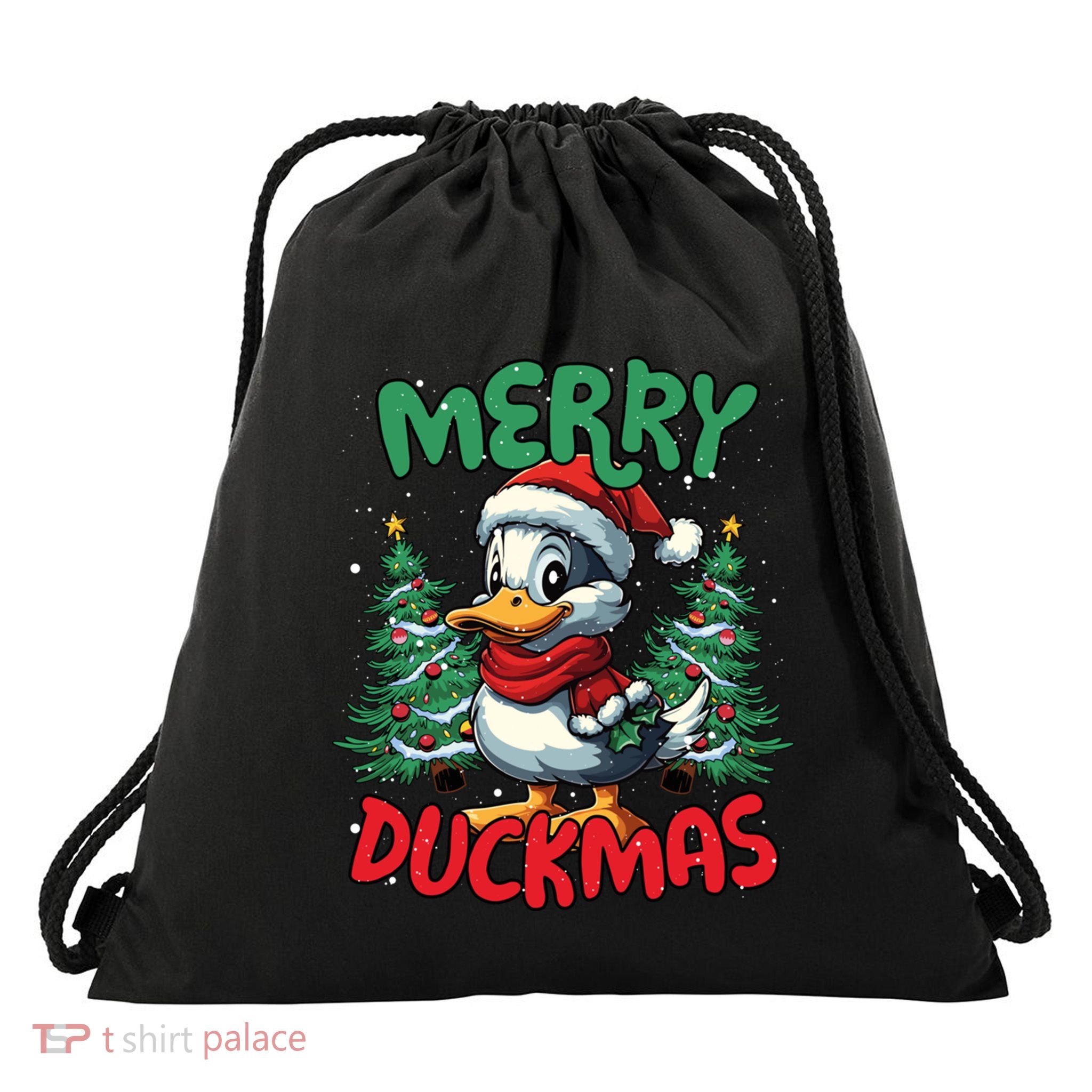 Merry Duckmas Funny Christmas Duck Lover Cool Gift Drawstring Bag