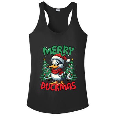 Merry Duckmas Funny Christmas Duck Lover Cool Gift Ladies PosiCharge Competitor Racerback Tank