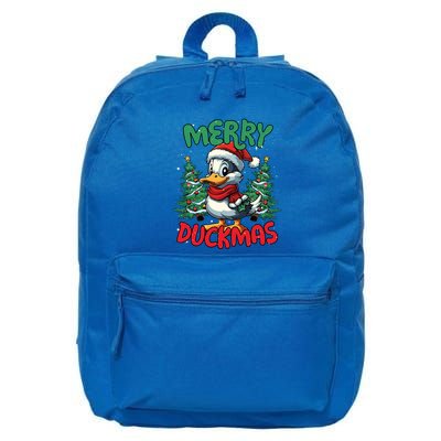 Merry Duckmas Funny Christmas Duck Lover Cool Gift 16 in Basic Backpack