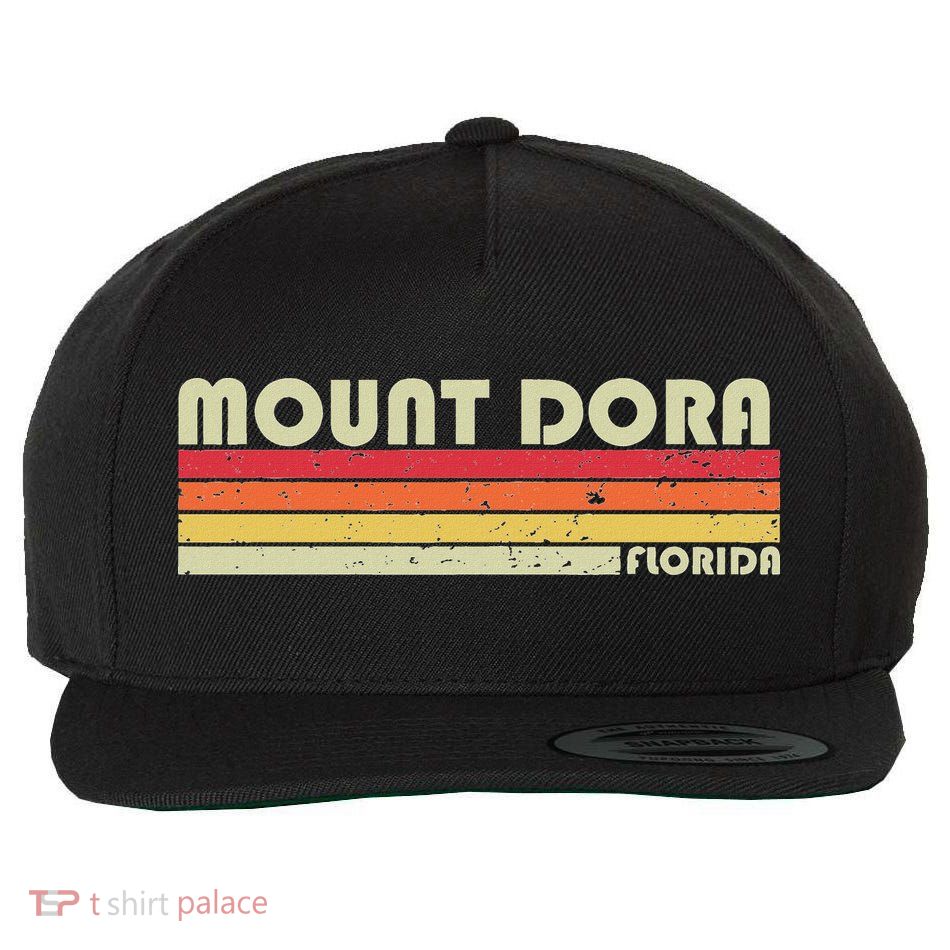 Mount Dora Fl Florida Funny City Home Roots Gift Retro 80s Wool Snapback Cap