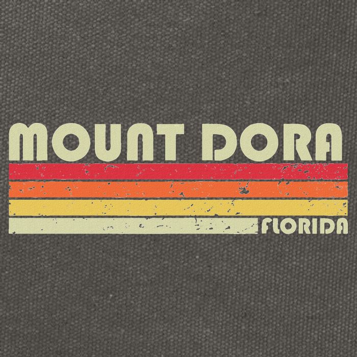 Mount Dora Fl Florida Funny City Home Roots Gift Retro 80s Cotton Canvas Backpack