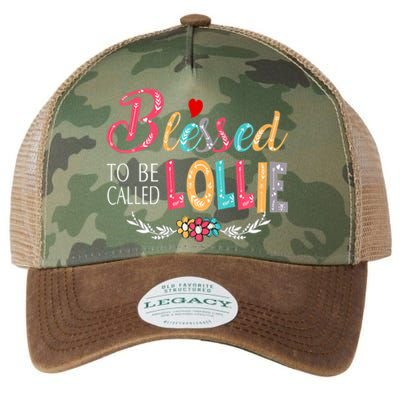 Mothers Day Gift Blessed To Be Called Lollie Legacy Tie Dye Trucker Hat