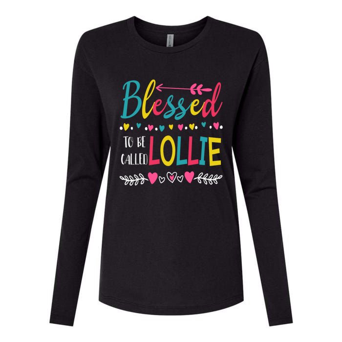 Mothers Day Gift Blessed To Be Called Lollie Womens Cotton Relaxed Long Sleeve T-Shirt