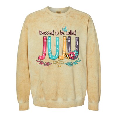 Mothers Day Gift Blessed To Be Called Juju Colorblast Crewneck Sweatshirt