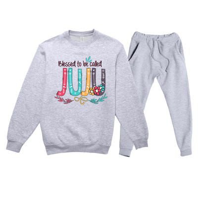 Mothers Day Gift Blessed To Be Called Juju Premium Crewneck Sweatsuit Set