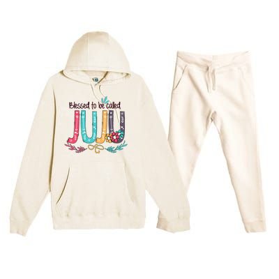 Mothers Day Gift Blessed To Be Called Juju Premium Hooded Sweatsuit Set