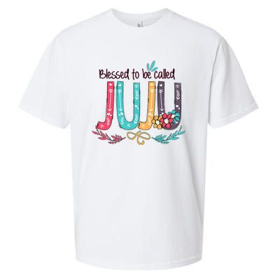 Mothers Day Gift Blessed To Be Called Juju Sueded Cloud Jersey T-Shirt