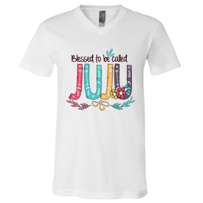 Mothers Day Gift Blessed To Be Called Juju V-Neck T-Shirt