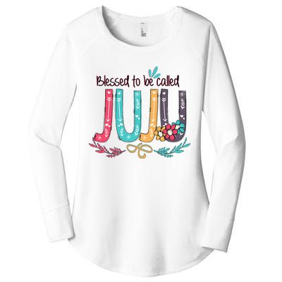 Mothers Day Gift Blessed To Be Called Juju Women's Perfect Tri Tunic Long Sleeve Shirt