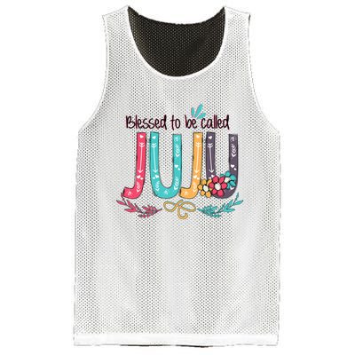 Mothers Day Gift Blessed To Be Called Juju Mesh Reversible Basketball Jersey Tank