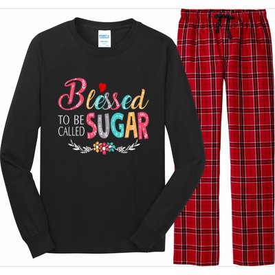 Mothers Day Gift Blessed To Be Called Sugar Long Sleeve Pajama Set