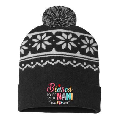 Mothers Day Gift Blessed To Be Called Nani USA-Made Snowflake Beanie