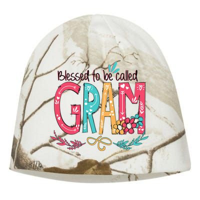 Mothers Day Gift Blessed To Be Called Gram Kati - Camo Knit Beanie