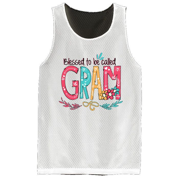 Mothers Day Gift Blessed To Be Called Gram Mesh Reversible Basketball Jersey Tank