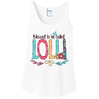 Mothers Day Gift Blessed To Be Called Lolli Ladies Essential Tank