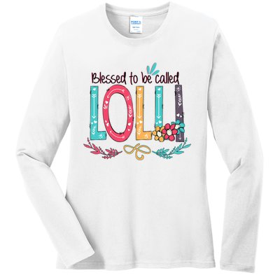 Mothers Day Gift Blessed To Be Called Lolli Ladies Long Sleeve Shirt