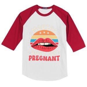 Mouths DonT Get Pregnant Inappropriate Humor Jokes Gift Kids Colorblock Raglan Jersey