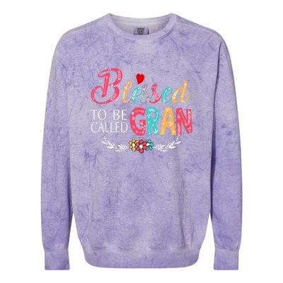 Mothers Day Gift Blessed To Be Called Gran Colorblast Crewneck Sweatshirt