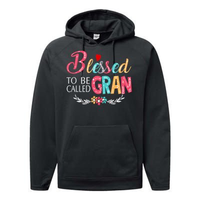 Mothers Day Gift Blessed To Be Called Gran Performance Fleece Hoodie