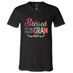 Mothers Day Gift Blessed To Be Called Gran V-Neck T-Shirt