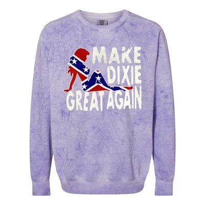 Make Dixie Great Again Civil War Flag Colorblast Crewneck Sweatshirt