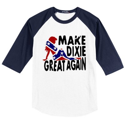 Make Dixie Great Again Civil War Flag Baseball Sleeve Shirt