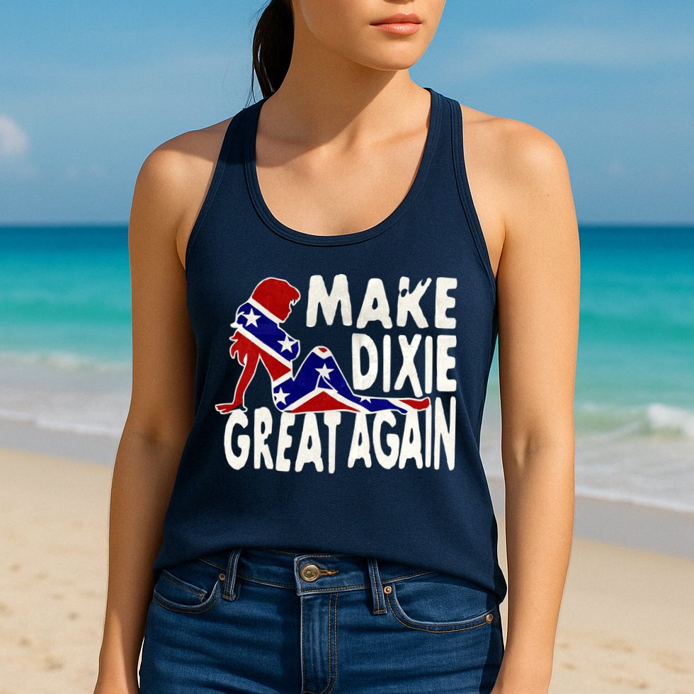Make Dixie Great Again Civil War Flag Womens Tank Top