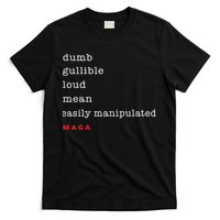 Maga Dumb Gullible Loud Mean Easily Manipulated T-Shirt