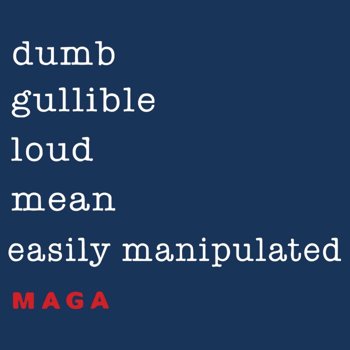 Maga Dumb Gullible Loud Mean Easily Manipulated Infant Baby Jersey Bodysuit