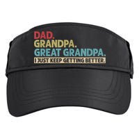 M.ens Dad Grandpa Great Grandpa I Just Keep Getting Better Adult Drive Performance Visor