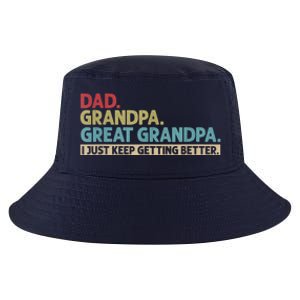 M.ens Dad Grandpa Great Grandpa I Just Keep Getting Better Cool Comfort Performance Bucket Hat