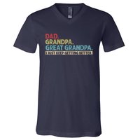 M.ens Dad Grandpa Great Grandpa I Just Keep Getting Better V-Neck T-Shirt