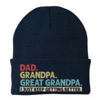 M.ens Dad Grandpa Great Grandpa I Just Keep Getting Better Knit Cap Winter Beanie