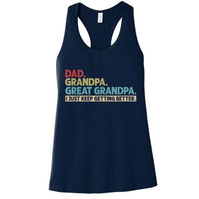M.ens Dad Grandpa Great Grandpa I Just Keep Getting Better Womens Tank Top