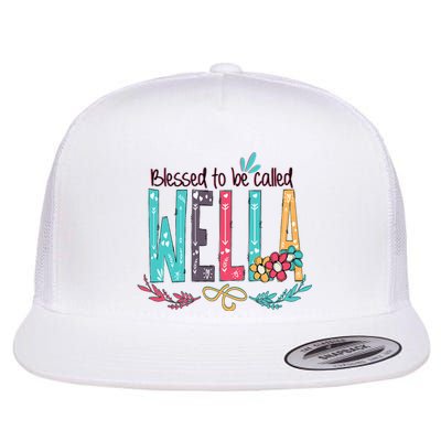 Mothers Day Gift Blessed To Be Called Wella Flat Bill Trucker Hat