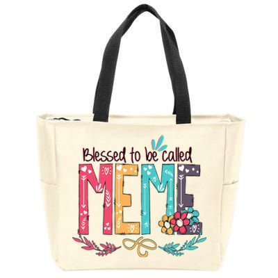 Mothers Day Gift Blessed To Be Called Meme Zip Tote Bag