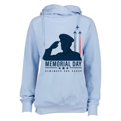 Memorial Day Gift Remember And Honor Cool Gift Womens Funnel Neck Pullover Hood