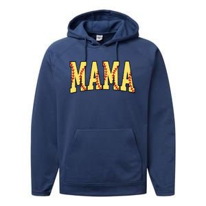 Mothers Day Gift For Softball Mama Performance Fleece Hoodie