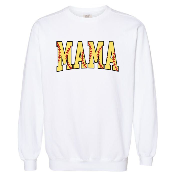 Mothers Day Gift For Softball Mama Garment-Dyed Sweatshirt