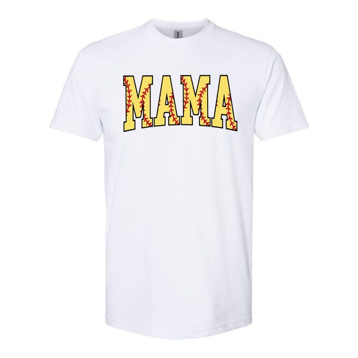 Mothers Day Gift For Softball Mama Softstyle CVC T-Shirt