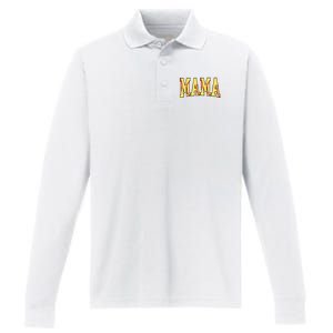 Mothers Day Gift For Softball Mama Performance Long Sleeve Polo