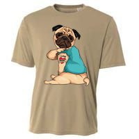 Mothers Day Gift Funny Dog Pug I Love Mom Tattoo Cooling Performance Crew T-Shirt