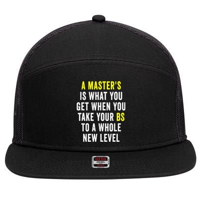 Masters Degree Graduation 7 Panel Mesh Trucker Snapback Hat