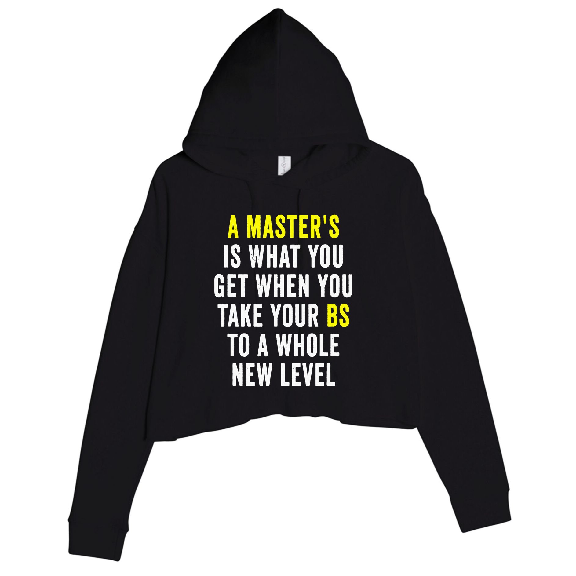 Masters Degree Graduation Crop Fleece Hoodie