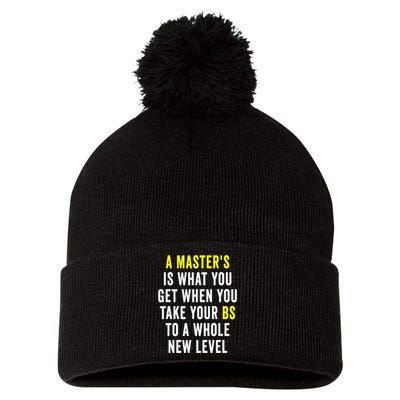 Masters Degree Graduation Pom Pom 12in Knit Beanie