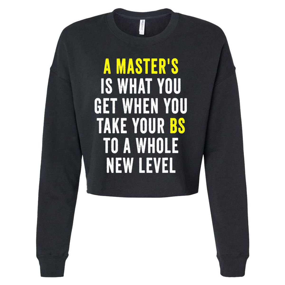 Masters Degree Graduation Cropped Pullover Crew